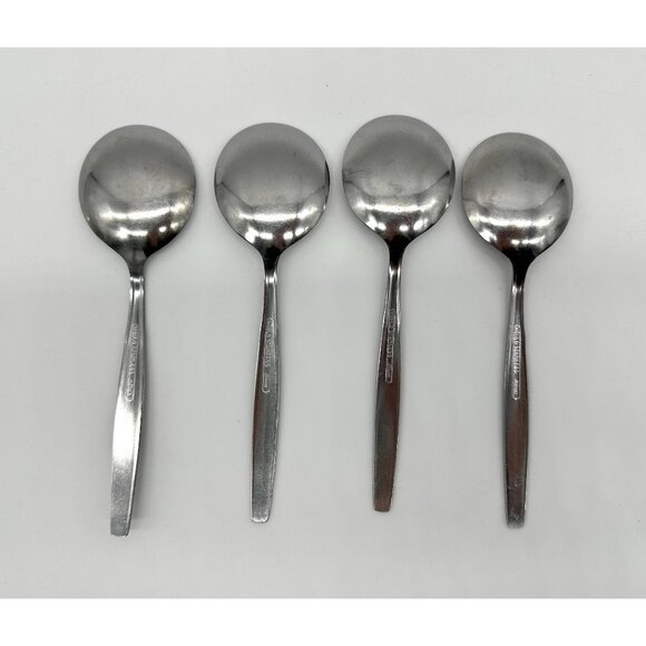 Vintage Spoons World Stainless Steel Taiwan Textured Soup Teaspoon 70s 15 Pieces - Picture 3 of 9